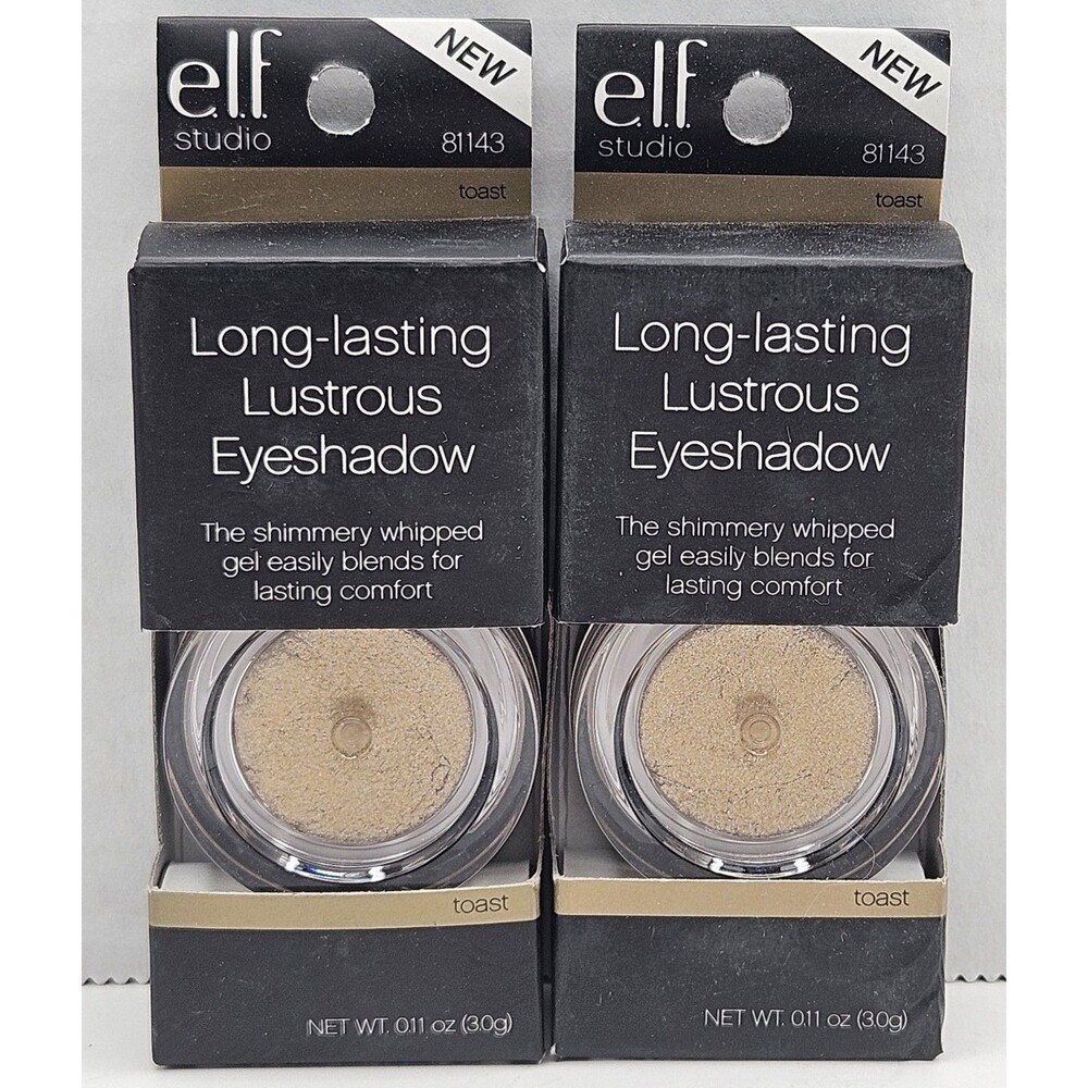 ELF LONG LASTING LUSTROUS EYE SHADOW 81143 TOAST Lot Of 2 Discontinued NIB